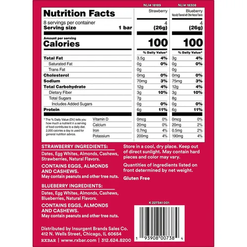 Vista 3 de RXBAR Minis Barras de proteínas, aperitivos sin gluten, aperitivos para el desayuno, paquete variado, caja de 7.3 onzas (8 barras)