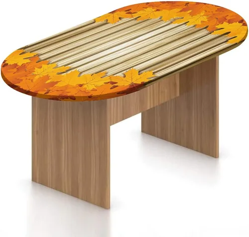 Vista 8 de XISUNYA Mantel ovalado ajustable de poliéster elástico para otoño, árboles de otoño con hojas descoloridas, se adapta a mesas ovaladas de hasta 36 x