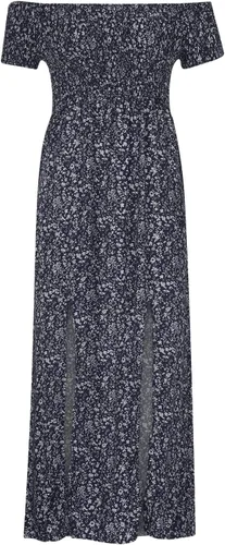 Vista 5 de Vestido largo con estampado floral bohemio para mujer, con hombros descubiertos, con abertura en A, para verano, casual, para fiesta, playa, tubo