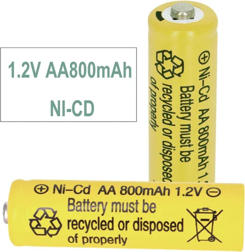 Vista 7 de Paquete de 12 baterías recargables de níquel cadmio de 1.2 V NI-CD AA de 800 mAh para paisajismo de jardín, luces de seguridad solares/exteriores