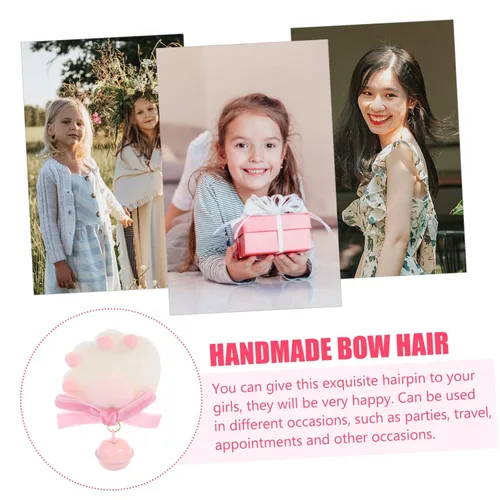 Vista 9 de FRCOLOR Preciosa horquilla de gato con lazo para el pelo para niñas, accesorios Kawaii para cosplay, fiestas de cumpleaños y festivales, diseño