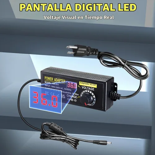 Vista 2 de Fuente de alimentación universal de 108 W, adaptador de conmutación de CC ajustable de 9 V ~ 36 V, convertidor de CA a CC de 100 V-240 V