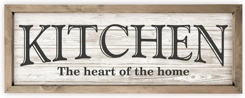 Vista 3 de Kitchen The Heart of The Home - Letrero de pared de madera rústica de 6 x 18 pulgadas (marrón)