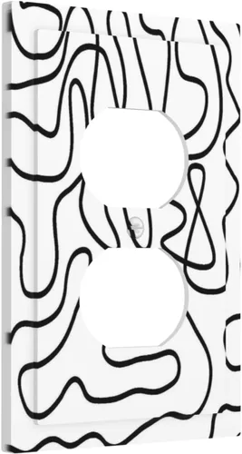Vista 116 de Cubierta de interruptor de luz de una pandilla de hojas de palma tropicales de estilo bohemio abstracto, árbol de coco, verano, sin dispositivo