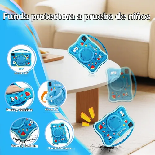 Vista 5 de MengDash Tableta para niños, tableta de 10.1 pulgadas para niños de 3 a 10, tableta educativa de aprendizaje para niños pequeños Android 14, 8 GB