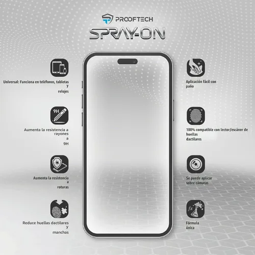 Vista 5 de ProofTech SPRAY ON - Protector de pantalla de vidrio líquido para hasta 10 dispositivos, resistente a arañazos y grietas, nanoprotección para todos