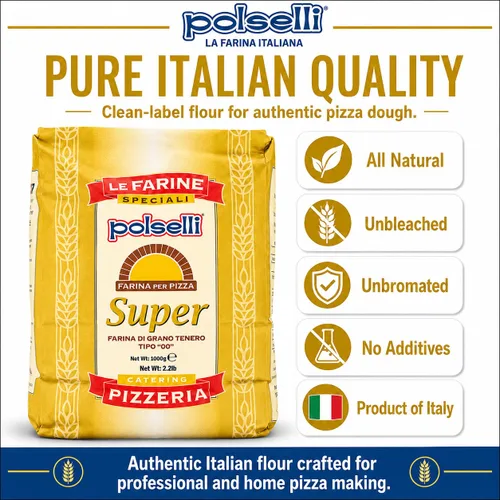Vista 3 de Harina Tipo "00" Italian Soft Wheat Flour For In Teglia, Al Taglio, Pinsa, Pala, W 300+ Formulated For 72+ Hour Fermentation & Rise