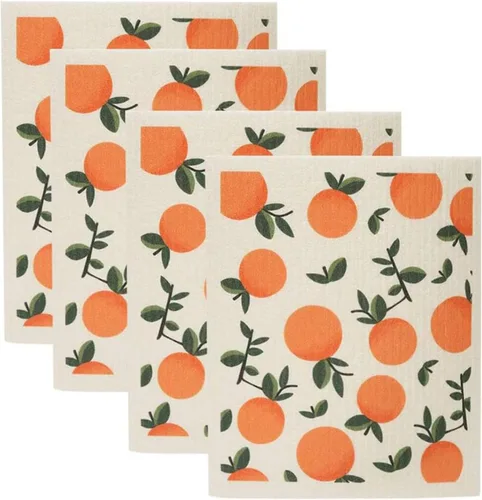 Vista 9 de Juego de 4 paños de cocina suecos reutilizables, absorbentes y de secado rápido, juego de 4 toallitas sin olor (flamenco)