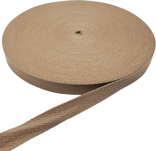 Vista 45 de Cinta de espiga de 50 yardas, cinta de algodón para coser (beige, 1 pulgada) Materiales respetuosos con el medio ambiente, suaves