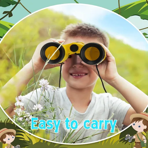 Vista 4 de Leyndo 24 prismáticos para niños con cuerda para el cuello, varios colores, novedosos binoculares de juguete para niños, suministros de fiesta
