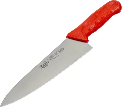 Vista 3 de Winco Cuchillo de chef de grado comercial de 8 pulgadas con hoja de acero alemán, rojo