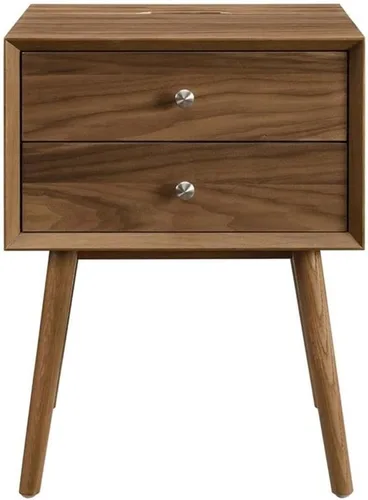 Vista 3 de Modway EEI-4343-WAL-WAL Mesita de noche de madera de brasa, nogal