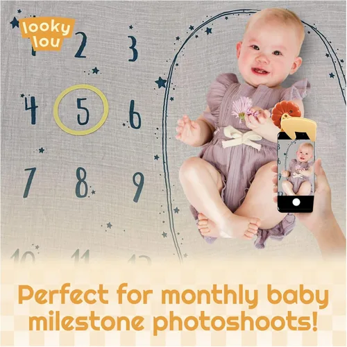 Vista 4 de Looky Lou - Clip para teléfono con sonajero de león para fotos de bebé, fotografía de recién nacidos, hitos mensuales, accesorios para sesiones