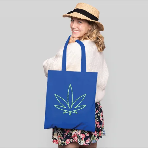 Vista 5 de Neon Marihuana Leaf Design Gift for Cannabis Lovers Sweas Navy Black Multicolor Canvas Tote Bag