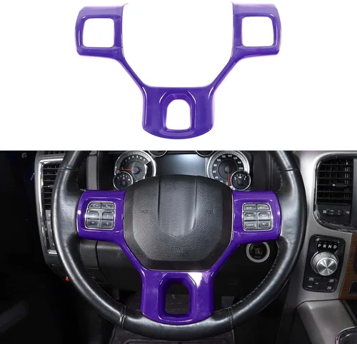 Vista 10 de Hoolcar Funda interior para volante de ABS compatible con accesorios Dodge RAM 2010-2017, color azul