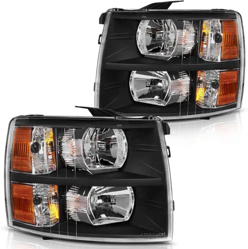 Vista 13 de DWVO Faros delanteros compatibles con Chevy Silverado 1500 1500 HD/2003-2004 Silverado 2500/2003-2006 Silverado 2500HD 3500/2003-2006 Avalanche 1500