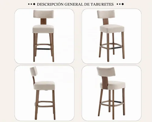 Vista 9 de Farmhouse - Juego de 2 taburetes de bar extra altos de 30 pulgadas, modernos taburetes de bar de altura de mostrador con respaldo, taburetes de bar