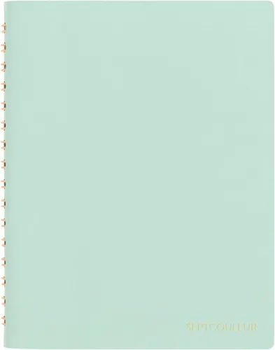 Vista 3 de Maruman Septcouleur - Cuaderno de espiral, 200 páginas, cuadrícula A6 de Blanco