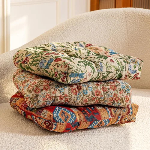Vista 6 de vctops Cojines para silla de estilo rústico con estampado floral y lazos Cojines para silla en forma de U Almohadillas para silla suaves y cómodas