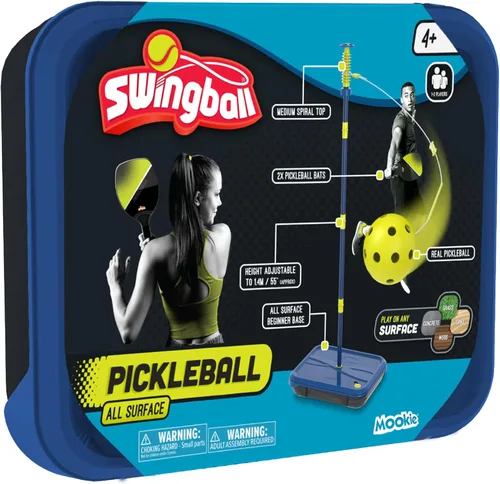 Vista 7 de Swingball Juego de tenis de paletas de pickleball - Base portátil para todas las superficies, duradera, fácil de montar, juegos para interiores