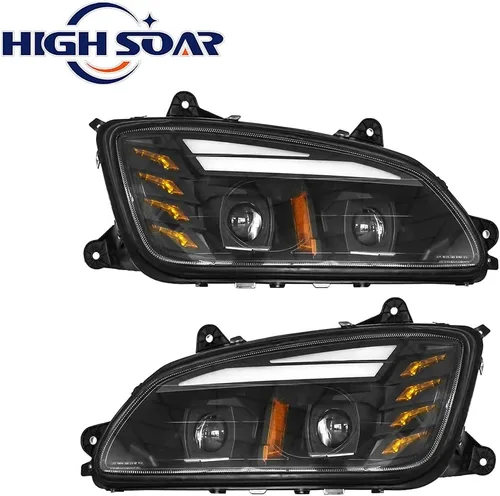 Vista 3 de High Soar Conjunto de faros delanteros LED para Kenworth T170 T270 T370 T440 T470 T470 T660 T800, repuesto delantero izquierdo y derecho (un par)