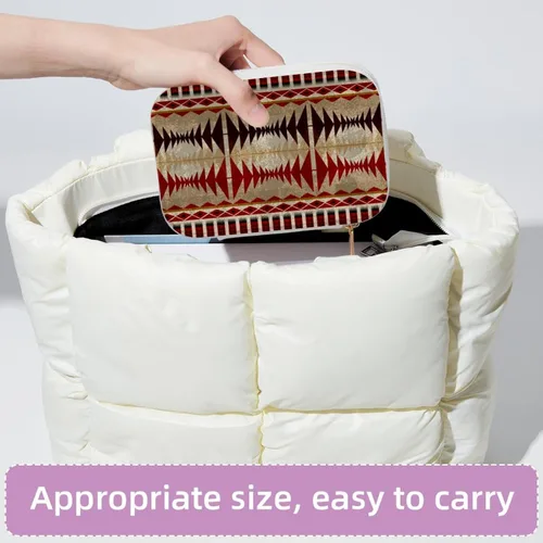 Vista 4 de RODAILYCAY Tribe Velvet Jewelry Storage Box, Necklace Bracelet Holder with Metal Zipper, Jewelry Travel Organizer for Various Occasions, 2.2x6.1x4.1