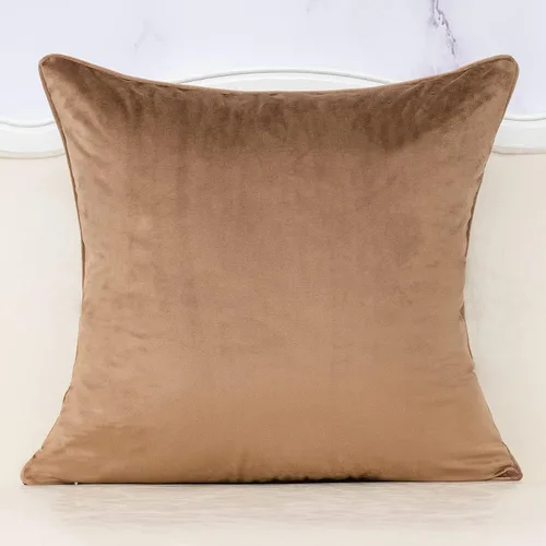 Vista 2 de Alerfa Funda de cojín cuadrada de terciopelo con bordado geométrico a cuadros, funda de almohada decorativa moderna de lujo para sofá, sala