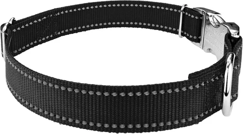 Vista 4 de Country Brook Petz - Collar para perro de nailon reflectante negro de alta calidad, pequeño