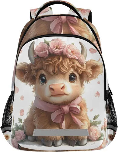 Vista 17 de ALAZA Divertidas mochilas de viaje para computadora portátil, mochila escolar para hombres, mujeres, adolescentes, niños, 33, Pugs de dibujos Pugs