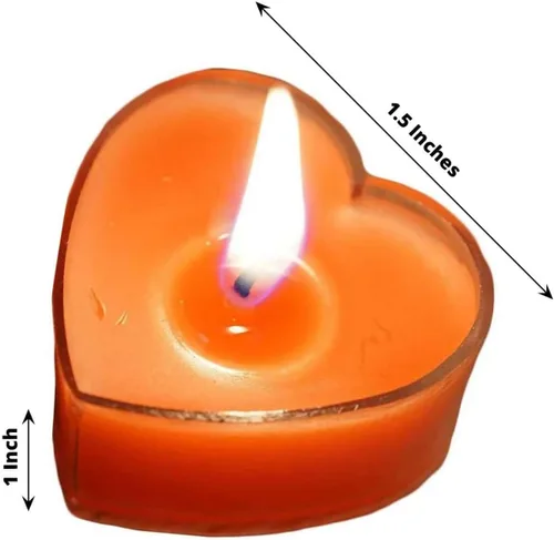 Vista 3 de Efavormart - Paquete de 12 velas de té con forma de corazón rojo para cumpleaños, propuesta, boda, fiesta, compromiso y decoración de mesa Blanco