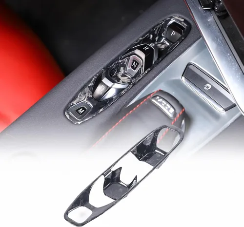 Vista 12 de CHEAYAR Cubierta de fibra de carbono para panel de palanca de cambios de consola compatible con Chevrolet Corvette C8 2020-2023, interior P D Auto M