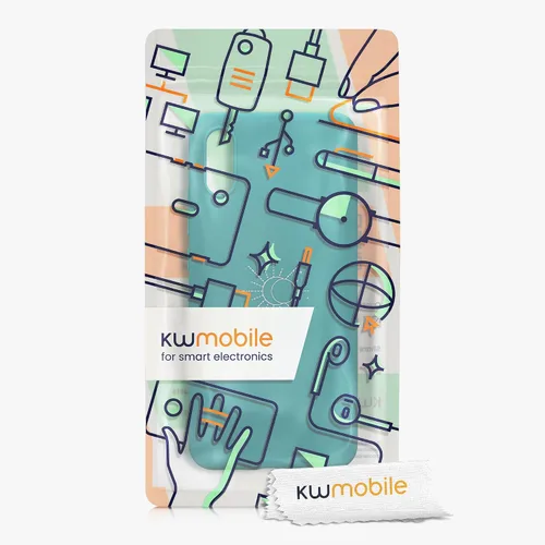 Vista 7 de kwmobile Funda de silicona TPU compatible con Xiaomi Redmi 9A/9AT - Funda suave - Eclipse minimalista blanco/gasolina