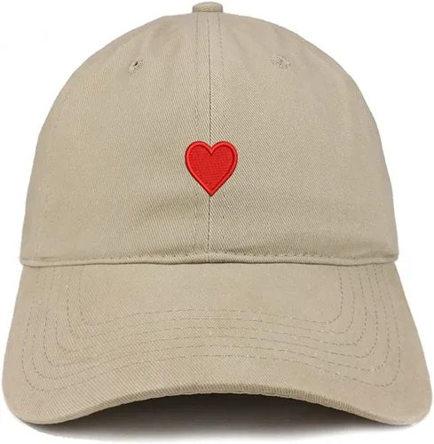 Vista 7 de Trendy Apparel Shop Emoticon - Gorra de algodón bordada con diseño de corazón, ajustable, para papá Real