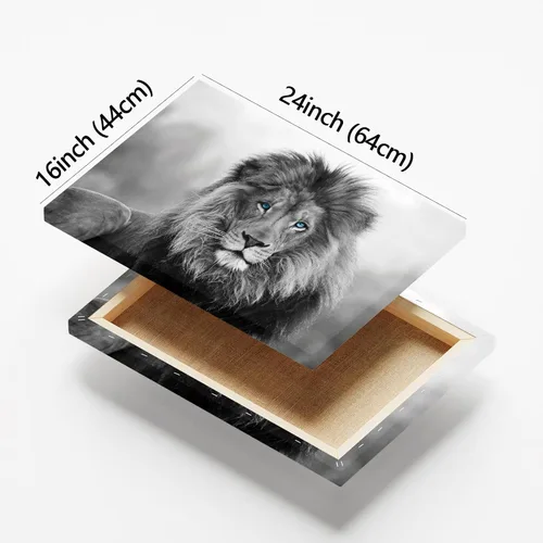Vista 3 de Lienzo decorativo para pared, póster de leones en blanco y negro, impresiones de retratos de animales, pintura abstracta de leones, arte de pared