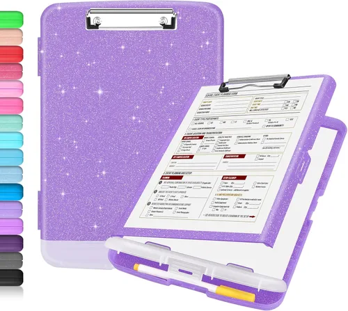 Vista 16 de Sooez - Sujetapapeles de documentos clínicos con almacenamiento, sujetapapeles de plástico resistente, de alta capacidad, con soporte para bolígrafo