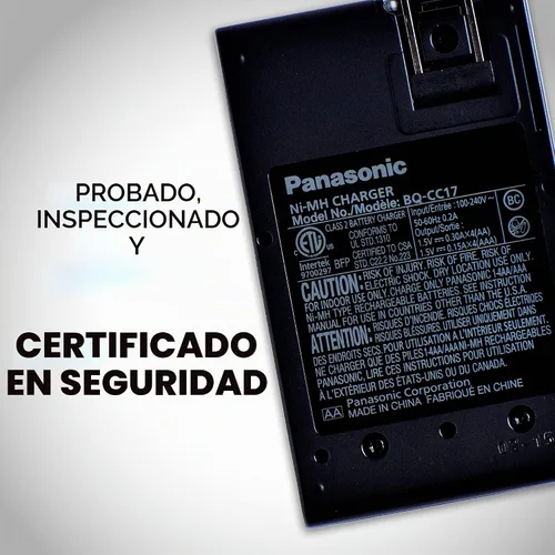 Vista 7 de Cargador de batería avanzado individual Panasonic Eneloop con 4 luces led que indican la carga BQ-CC17 Negro