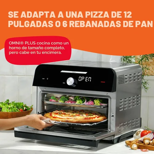 Vista 2 de Instant Pot Omni Plus Horno Tostador Freidora de Aire de 19QT/18L, Funciones 10 en 1, Cabe Pizza de 12", Dorar, Asar a la Parrilla, Hornear, Asar