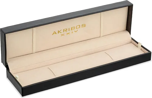 Vista 3 de Akribos XXIV AK786 - Reloj cronógrafo de cuarzo para hombre, 2 subesferas y ventana de fecha en correa de piel con costuras en contraste