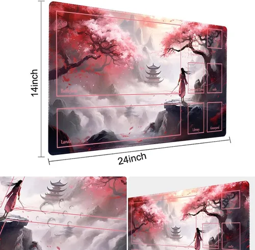 Vista 3 de Alfombrilla MTG Tamaño 24x14in con Bolsas de Almacenamiento Gratuitas y Respaldo Antideslizante, Ideal para Entusiastas de Juegos de Cartas Sky