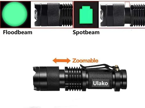 Vista 2 de Detector de luz linterna verde Ulako único 1 modo con Zoom LED 150 yardas para la pesca y caza