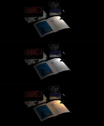 Vista 2 de ZYK Luz de libro, 12 LED USB recargable luz de lectura con 3 niveles de brillo para protección ocular lámpara de lectura nocturna