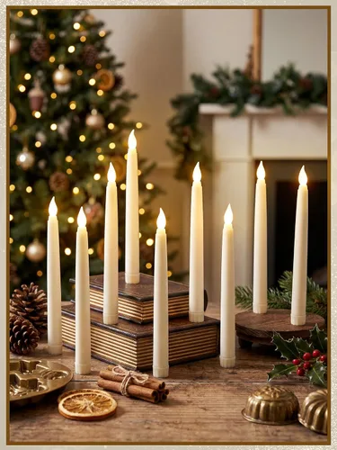 Vista 3 de Funtery 48 velas LED sin llama, marfil, 8 pulgadas, estilo compacto