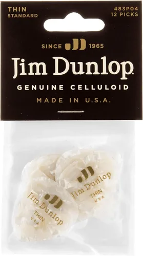 Vista 25 de Celuloide púas de guitarra Dunlop Classic, 12 unidades, Shell Caparazón