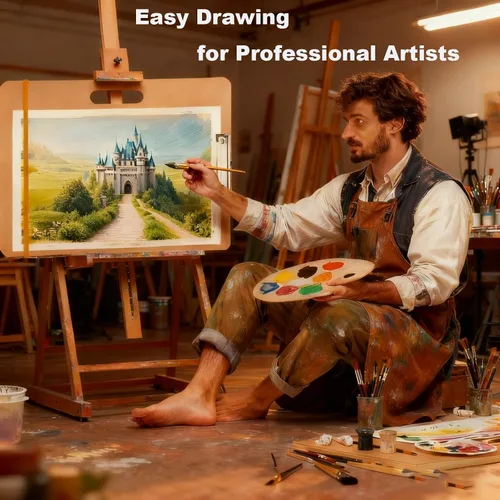 Vista 6 de HXILAJM Tablero de dibujo de 13 x 17 pulgadas con asa, tablero de dibujo portátil para artistas con clip ajustable y bandas de goma, suministros