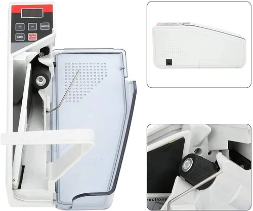Vista 7 de Hilitand Mini contador de moneda portátil V40 de mano facturas caja registradora de dinero contador de divisas máquina para contar dinero 110-240V