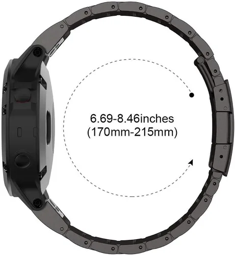 Vista 6 de NotoCity Correa de reloj compatible con Fenix 6 de aleación de titanio de 0.866 in de ancho para Fenix 5/Fenix 5 Plus/Fenix 6/Fenix 6 Pro/Forerunner