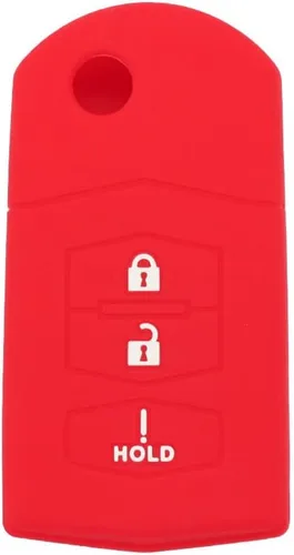 Vista 3 de SEGADEN Funda protectora de silicona compatible con MAZDA 3 botones Flip Remote Key Fob CV2532 Negro