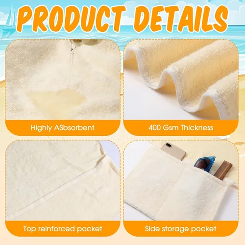 Vista 3 de Redbaker 2 fundas para sillas de playa con bolsillos laterales, toallas suaves de microfibra de algodón para silla de piscina, toallas con bolsillos