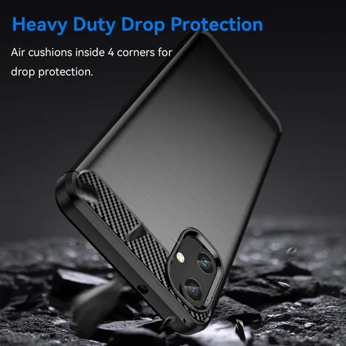 Vista 4 de Osophter Para Galaxy A05 Caso: con 2 unids Protector de pantalla Absorción de Golpes Flexible TPU Cubierta Protectora de Caucho para Samsung Galaxy