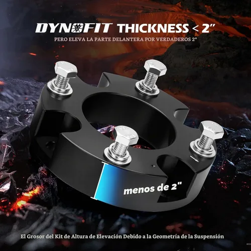 Vista 6 de Dynofit Kit de nivelación de 2 pulgadas para Tundra/Sequoia 2WD 4WD 2007-2026, espaciadores de puntales de suspensión de elevación delantera de 2